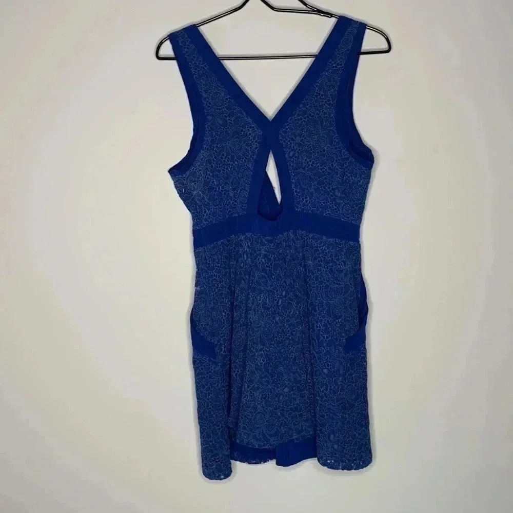 Free People Lovingly In Lace Blue Dress Size Small